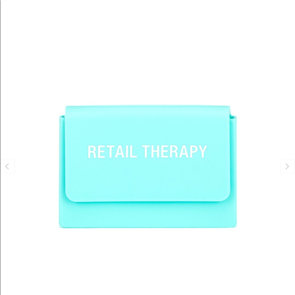RETAIL THERAPY SILICONE CARD CASE IN TIFFANY BLUE